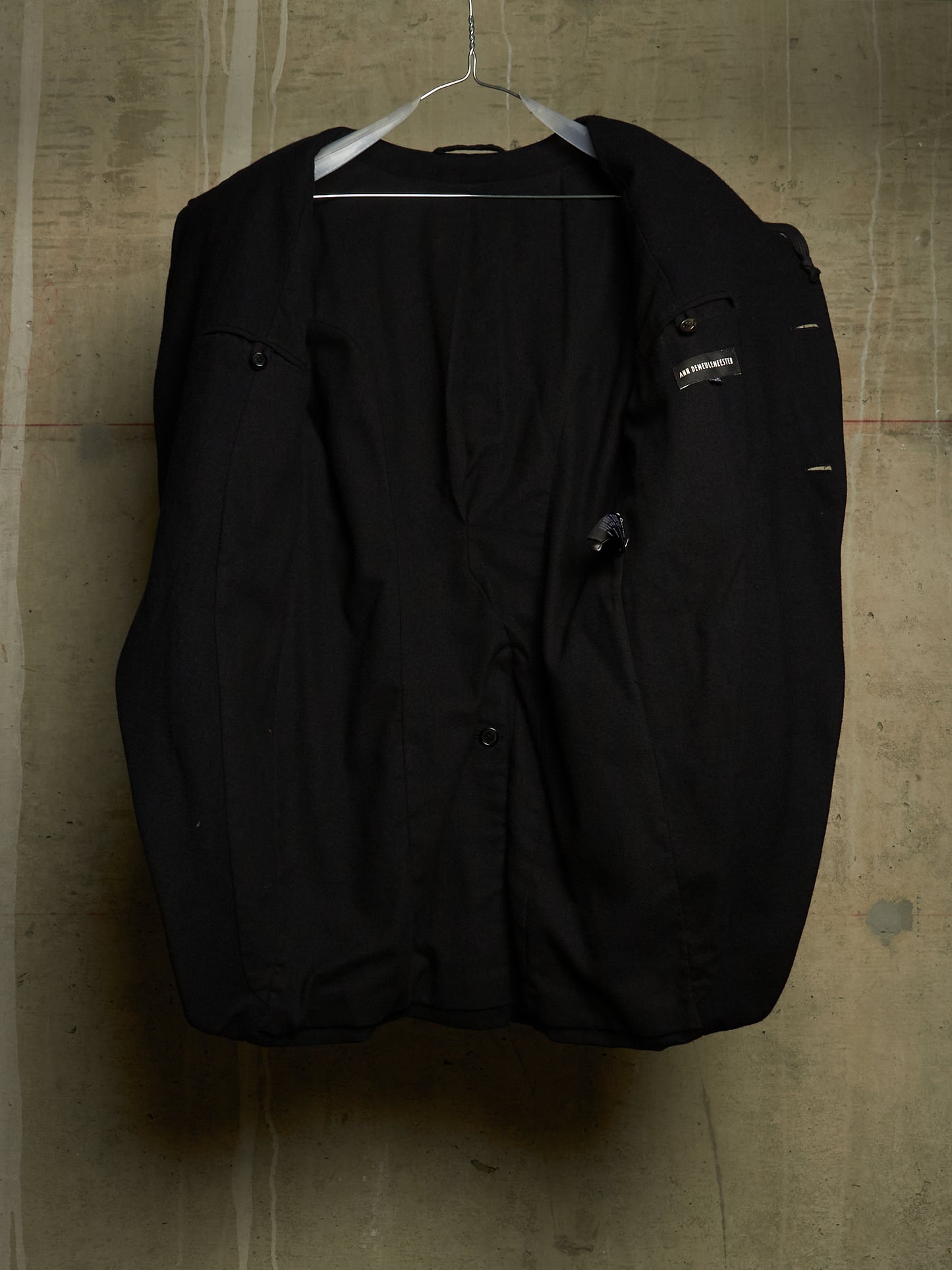 Ann Demeulemeester 2010s Black Virgin Wool Hooded Blazer