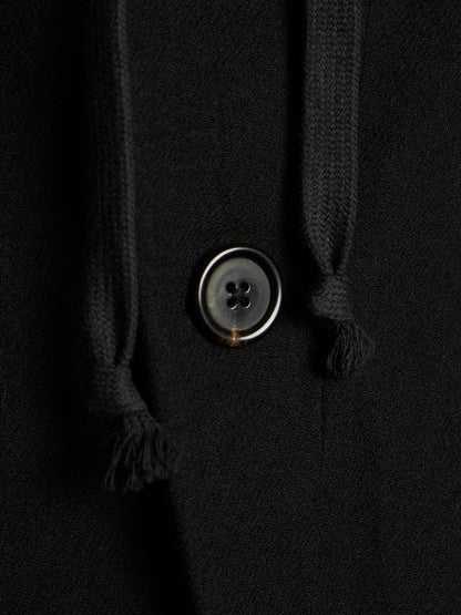 Ann Demeulemeester 2010s Black Virgin Wool Hooded Blazer