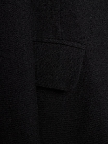 Ann Demeulemeester 2010s Black Virgin Wool Hooded Blazer