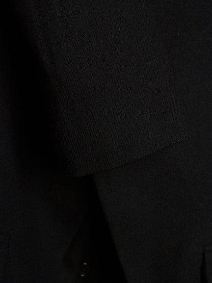 Ann Demeulemeester 2010s Black Virgin Wool Hooded Blazer