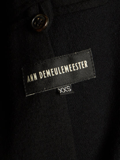 Ann Demeulemeester 2010s Black Virgin Wool Hooded Blazer