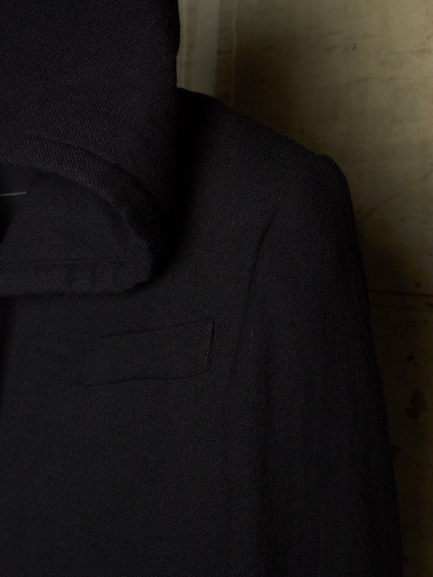 Ann Demeulemeester 2010s Black Virgin Wool Hooded Blazer