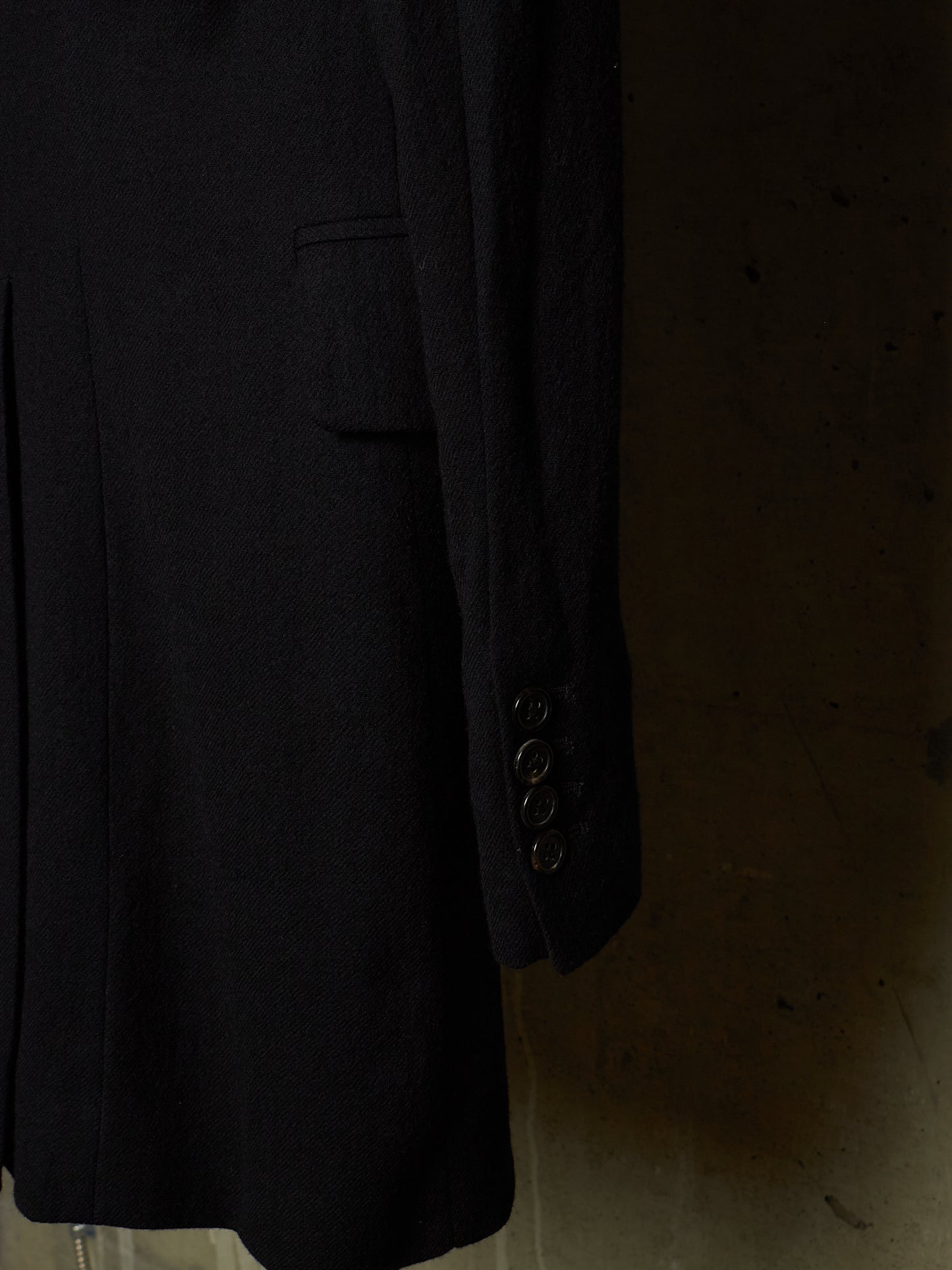Ann Demeulemeester 2010s Black Virgin Wool Hooded Blazer