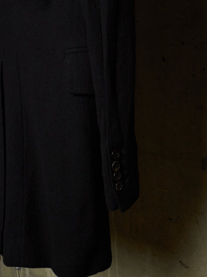 Ann Demeulemeester 2010s Black Virgin Wool Hooded Blazer