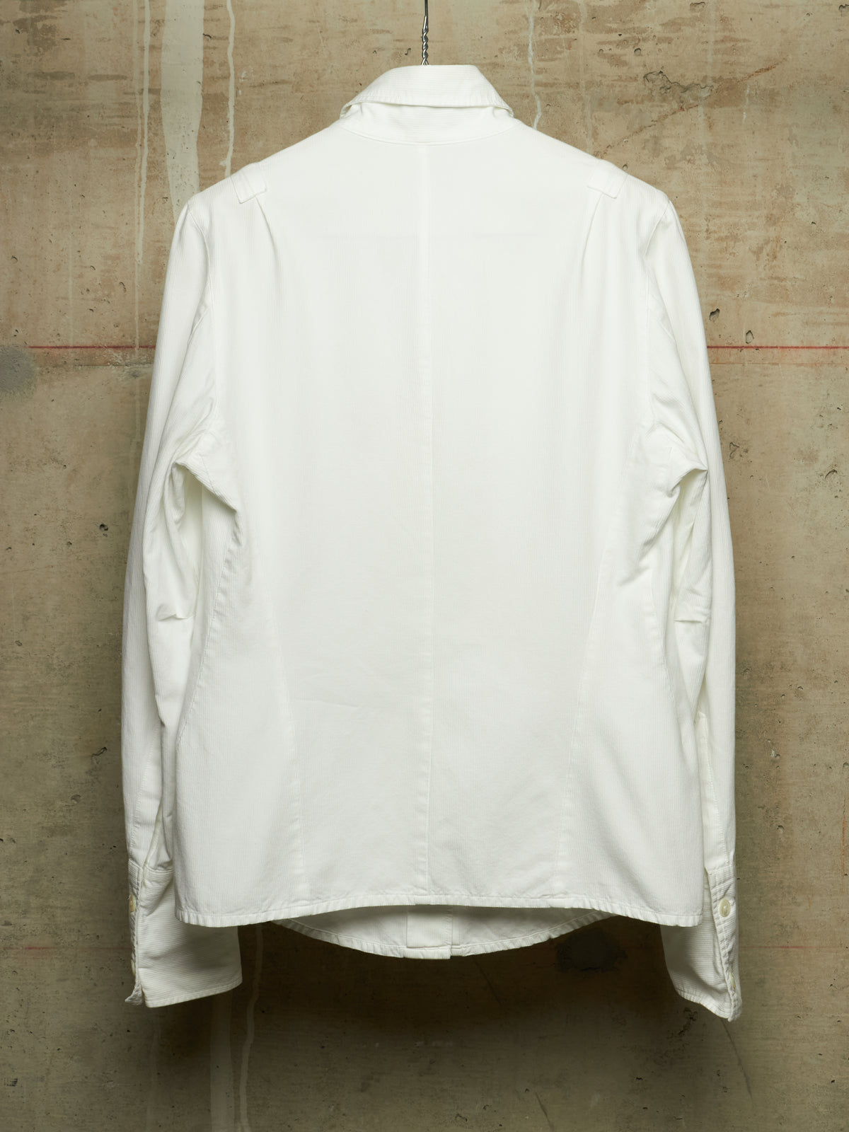 Ann Demeulemeester 2010s White Elongated Sleeve Striped Tailored Shirt