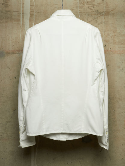 Ann Demeulemeester 2010s White Elongated Sleeve Striped Tailored Shirt