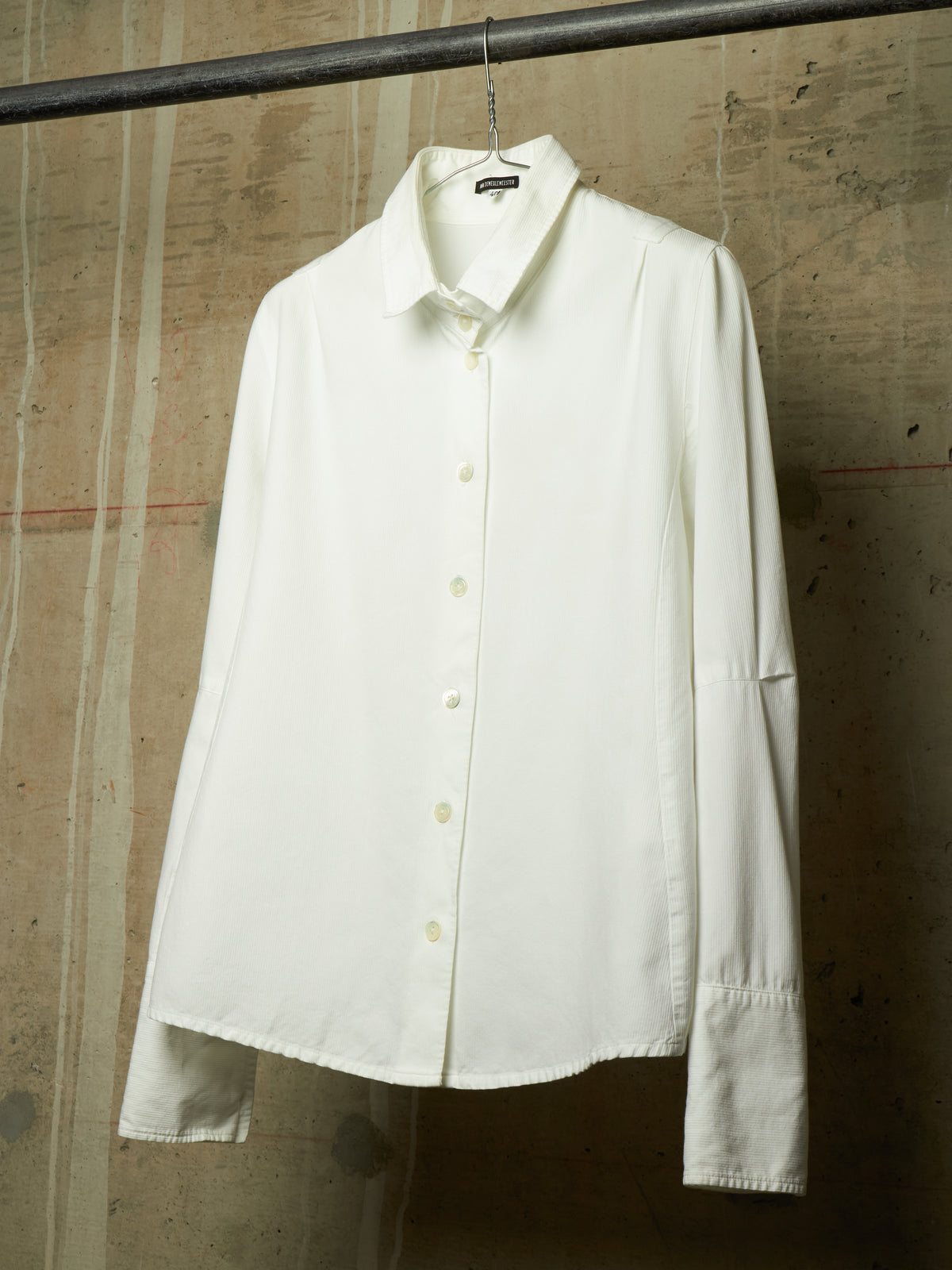 Ann Demeulemeester 2010s White Elongated Sleeve Striped Tailored Shirt