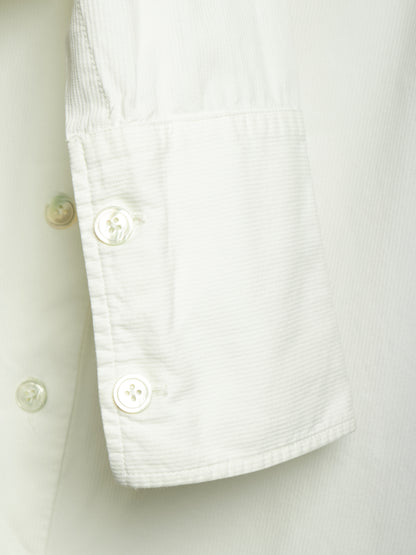 Ann Demeulemeester 2010s White Elongated Sleeve Striped Tailored Shirt