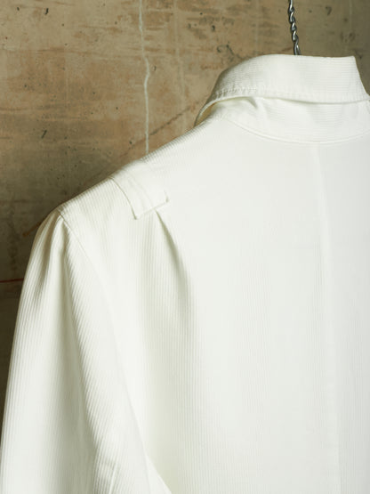 Ann Demeulemeester 2010s White Elongated Sleeve Striped Tailored Shirt