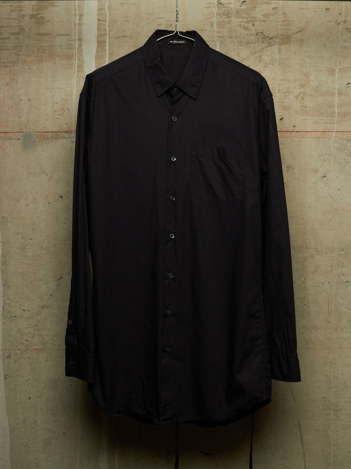 Ann Demeulemeester AW22 Black 'Elisabeth' Long High Comfort Shirt