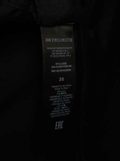 Ann Demeulemeester AW22 Black 'Elisabeth' Long High Comfort Shirt