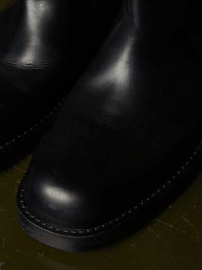 Ann Demeulemeester AW26 Black 'Stan' Cow Leather Knee-High Riding Boots