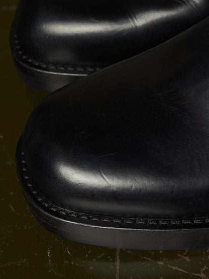 Ann Demeulemeester AW26 Black 'Stan' Cow Leather Knee-High Riding Boots