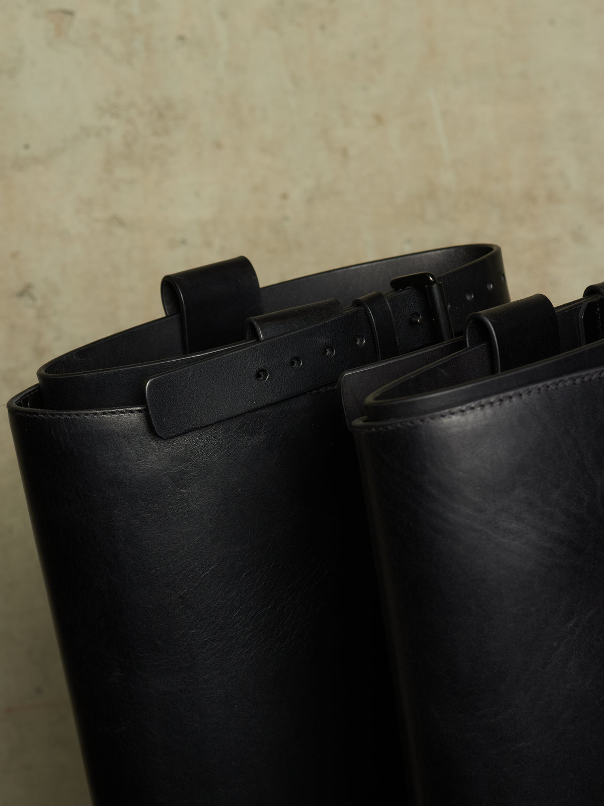 Ann Demeulemeester AW26 Black 'Stan' Cow Leather Knee-High Riding Boots