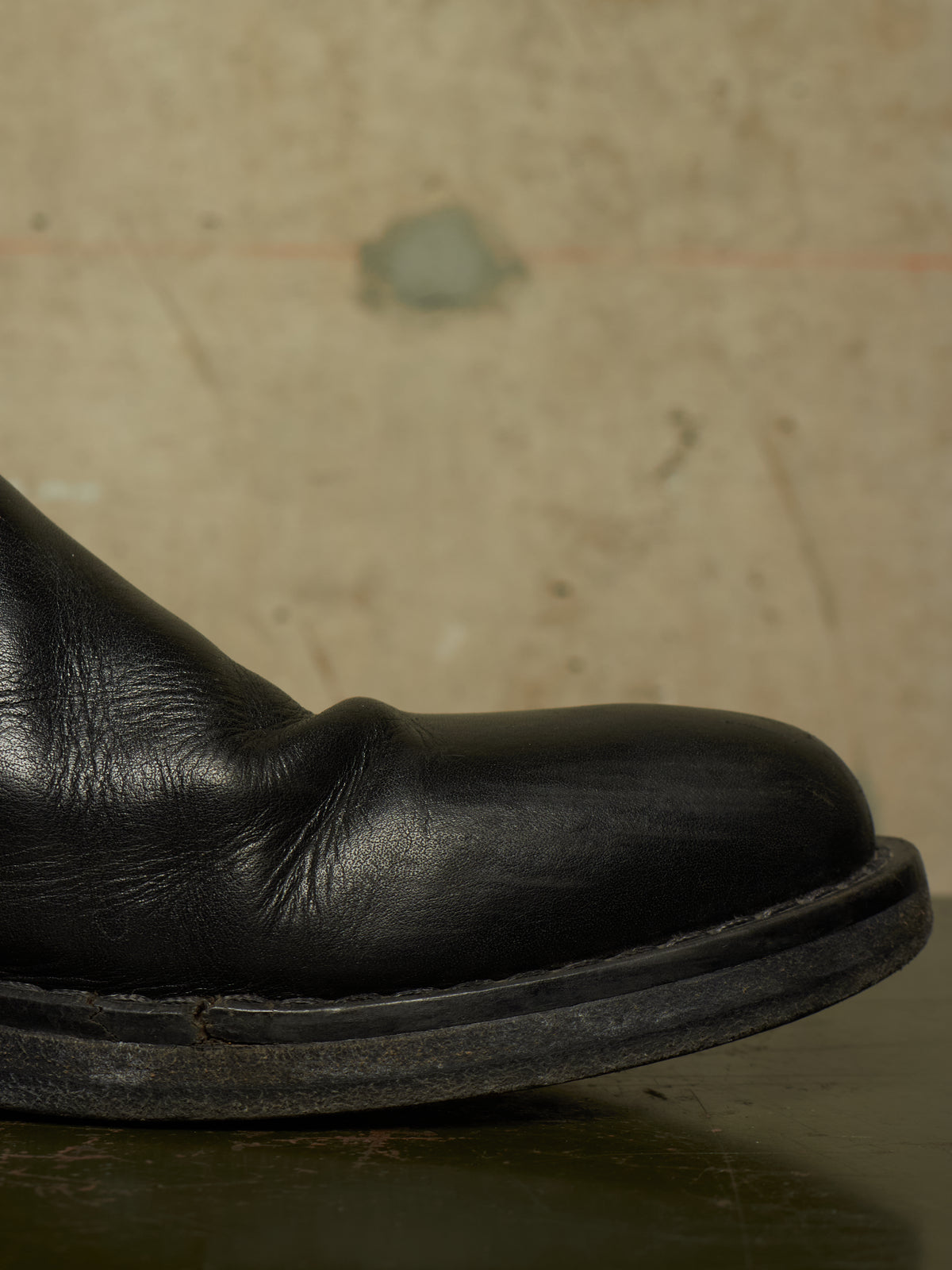 Ann Demeulemeester SS22 Black 'Heiko' Calf Leather Back-Lace Ankle Boots