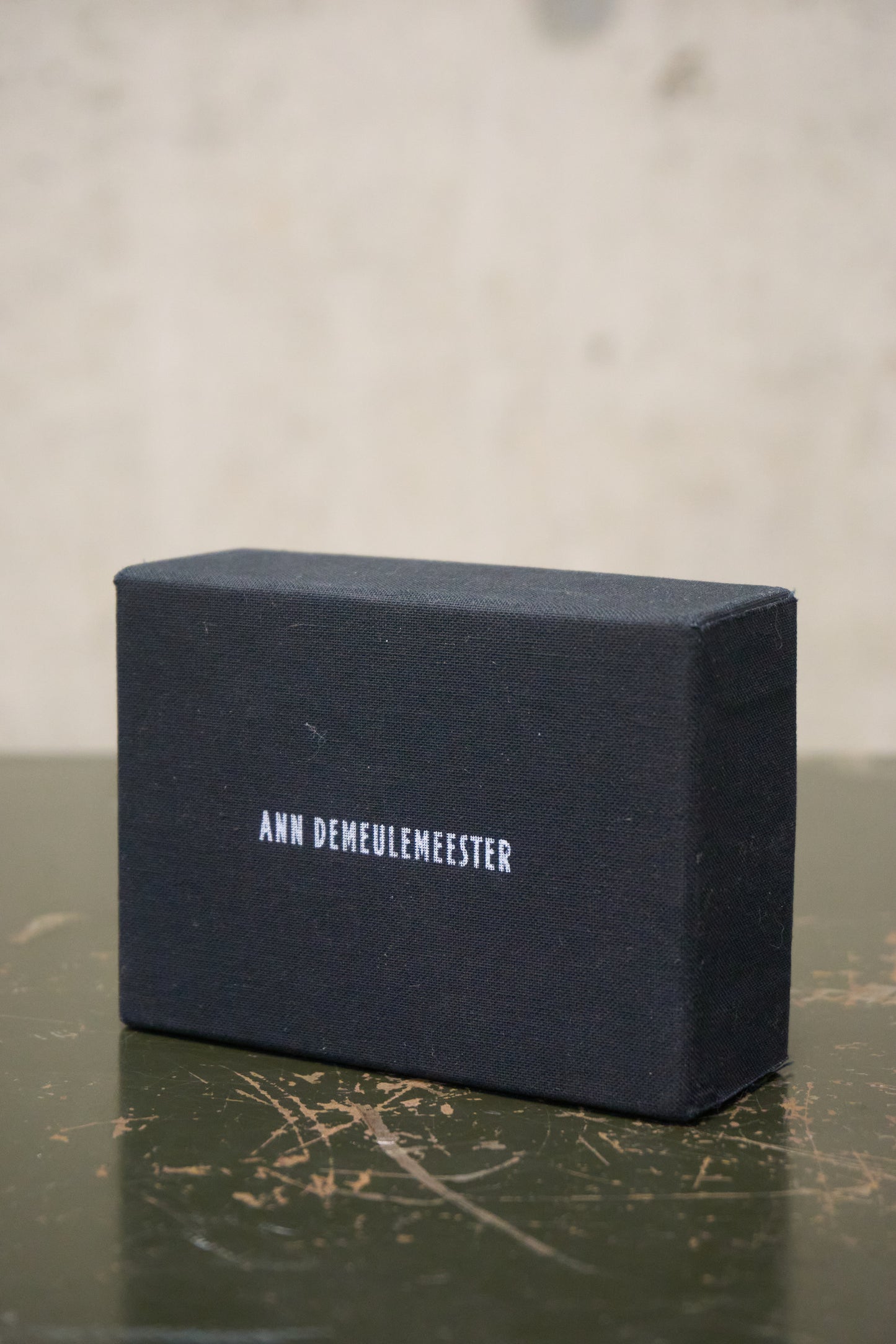 Ann Demeulemeester 2010s Adjustable Black Calf Leather Gold Foil Cuff