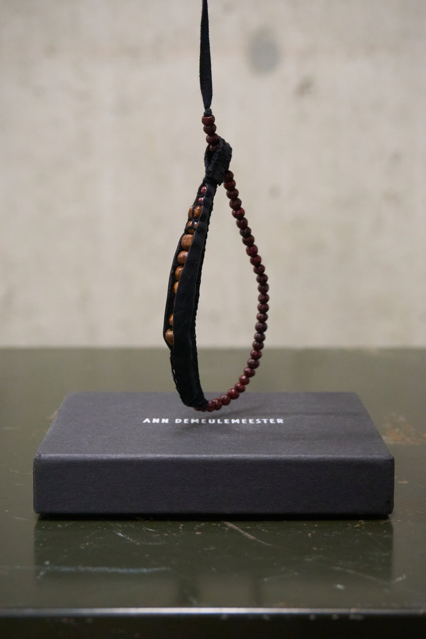 Ann Demeulemeester SS09 Black Calf Leather Bean Bracelet