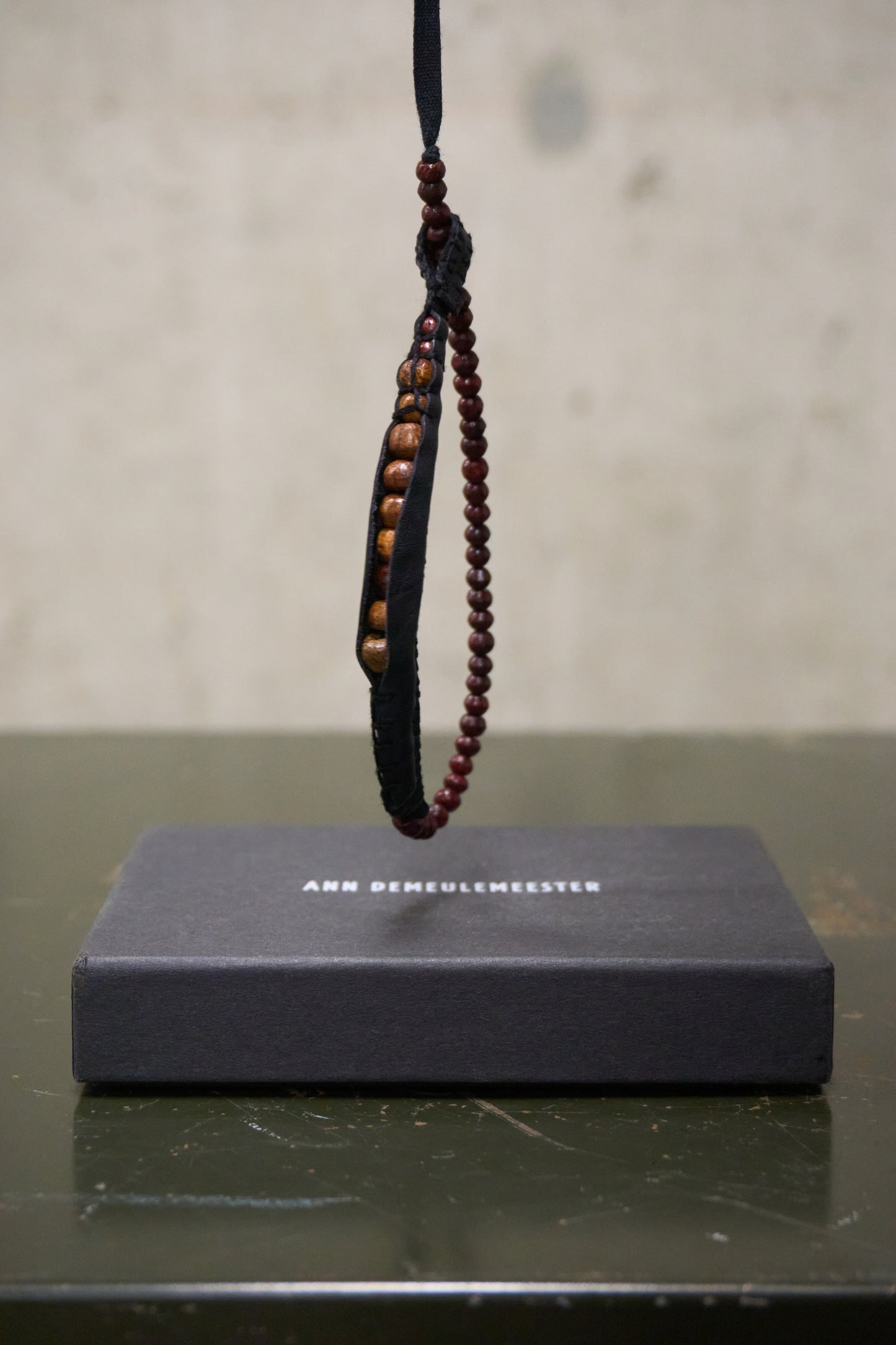 Ann Demeulemeester SS09 Black Calf Leather Bean Bracelet