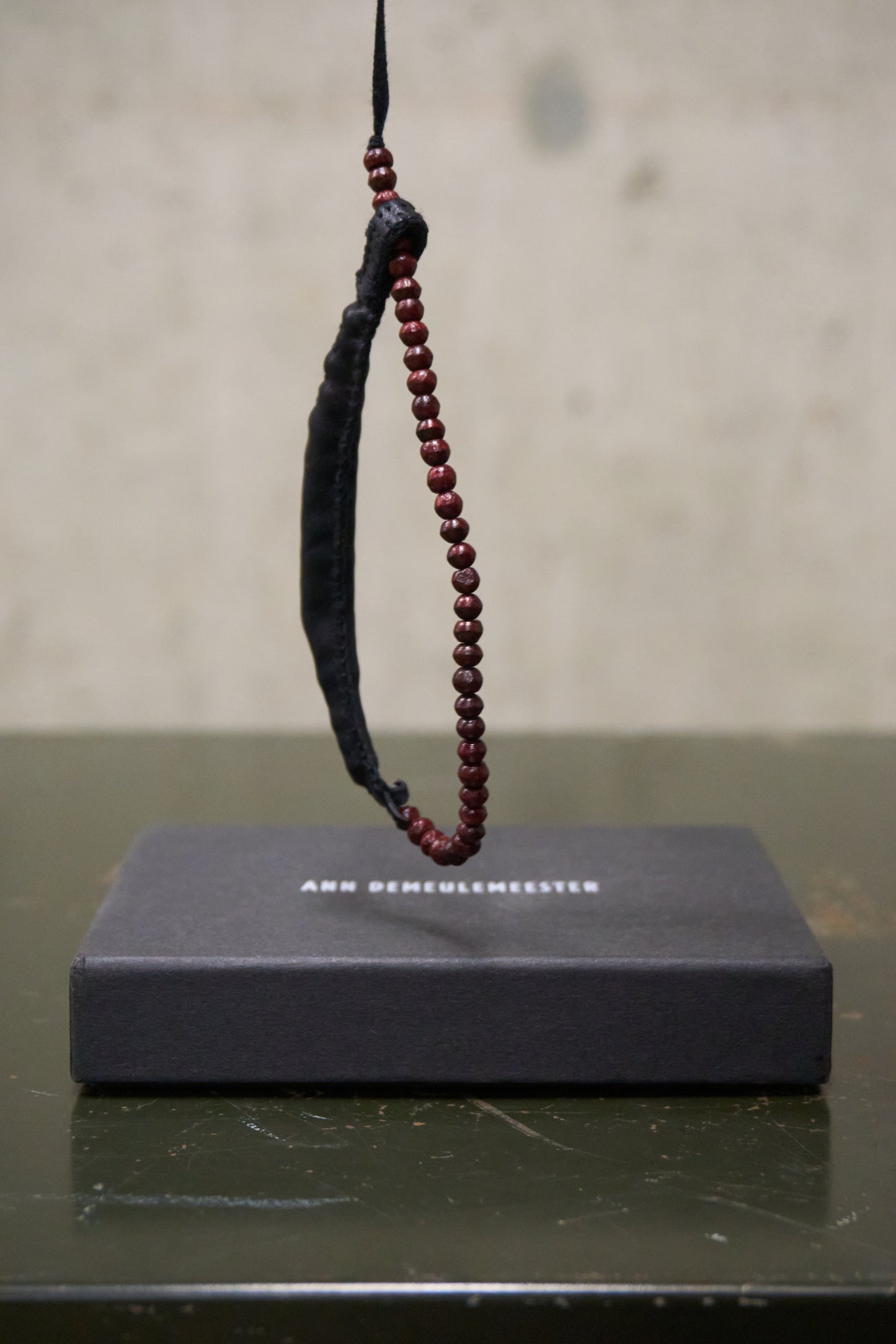 Ann Demeulemeester SS09 Black Calf Leather Bean Bracelet
