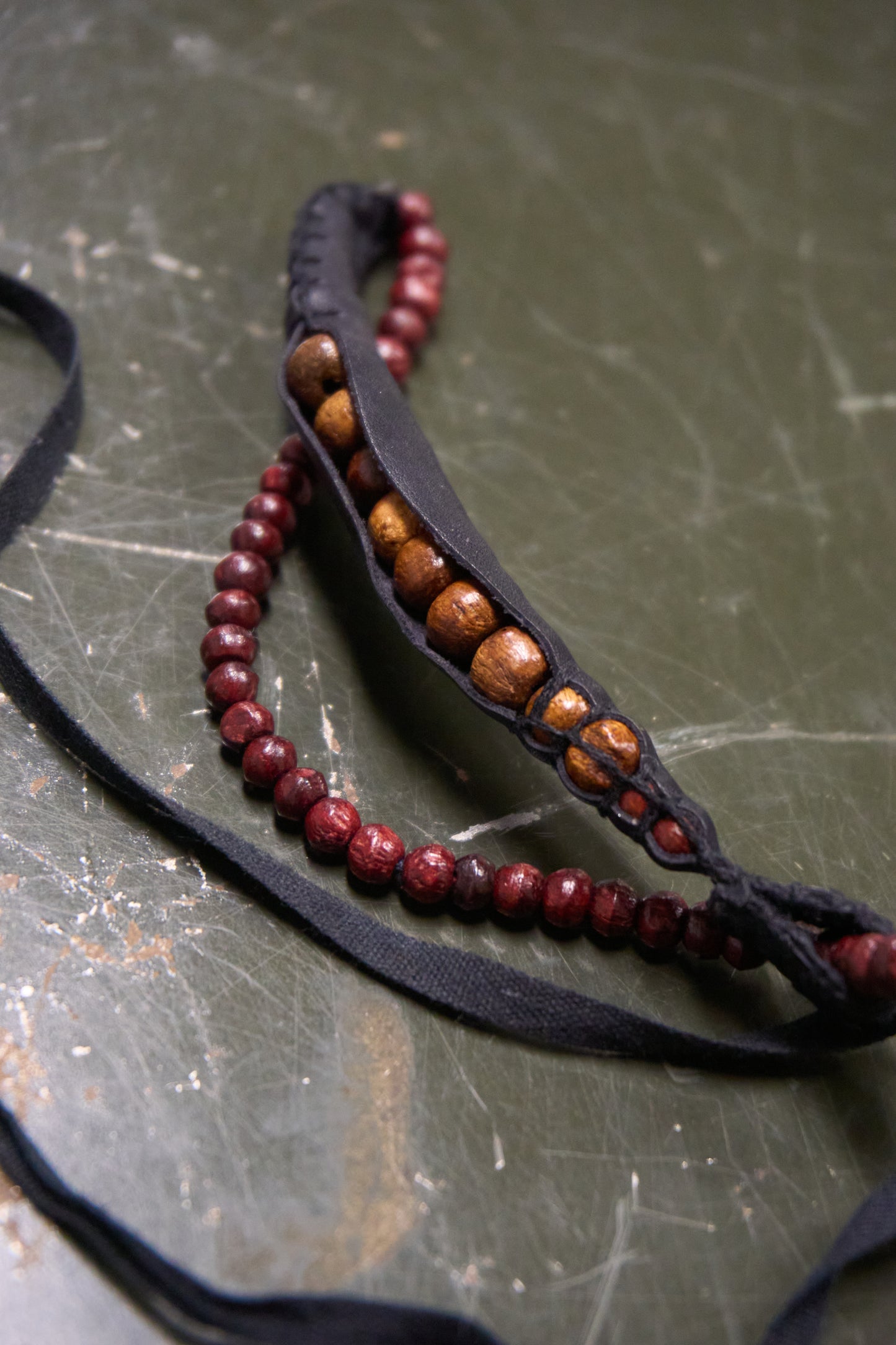Ann Demeulemeester SS09 Black Calf Leather Bean Bracelet