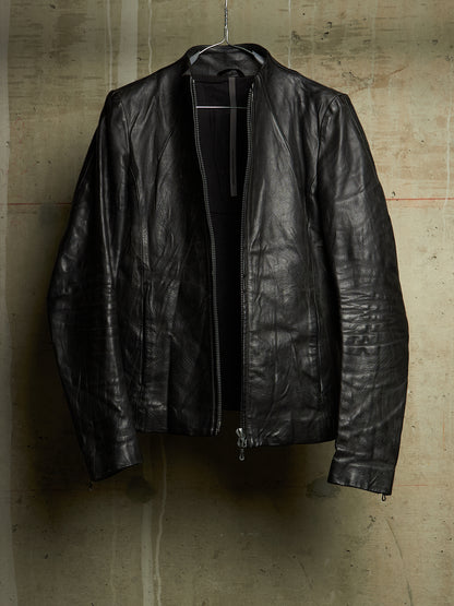 ATTACHMENT by Kazuyuki Kumagai 00s Black Cowhide Leather Rider Jacket