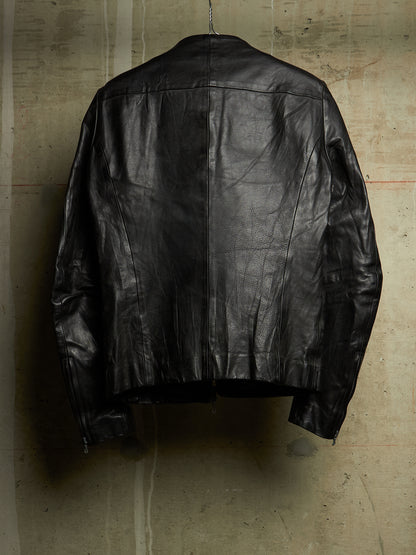 ATTACHMENT by Kazuyuki Kumagai 00s Black Cowhide Leather Rider Jacket