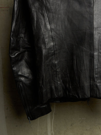 ATTACHMENT by Kazuyuki Kumagai 00s Black Cowhide Leather Rider Jacket