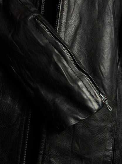 ATTACHMENT by Kazuyuki Kumagai 00s Black Cowhide Leather Rider Jacket