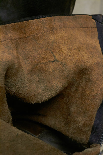 ATTACHMENT by Kazuyuki Kumagai Early 00s Vegetable Tanned Cow Leather Back-zip Engineer Boots