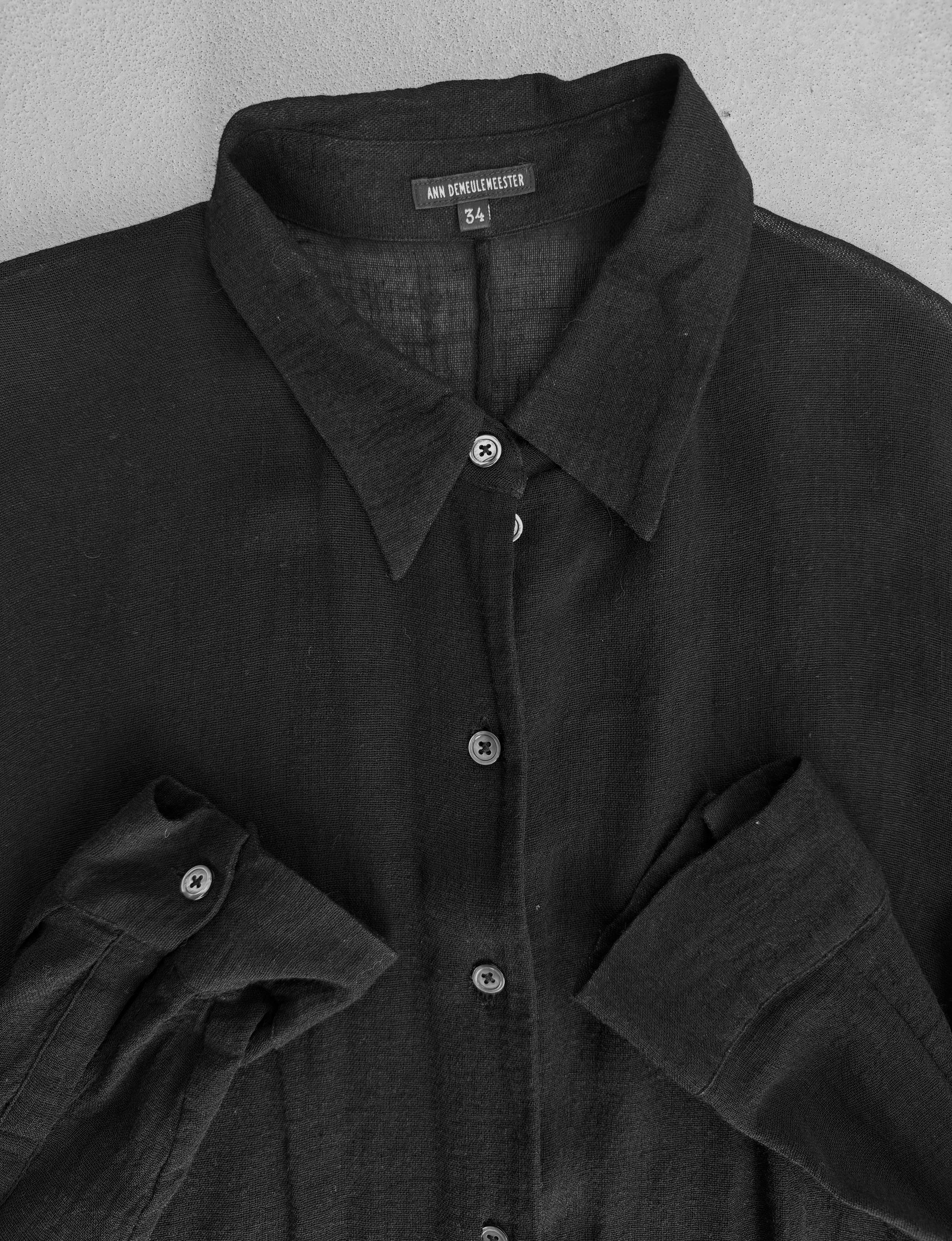 Ann Demeulemeester Sheer Asymmetric Shirt Early 2000s DRIEW Ann Demeulemeester Sheer Asymmetric Shirt Early 2000s DRIEW