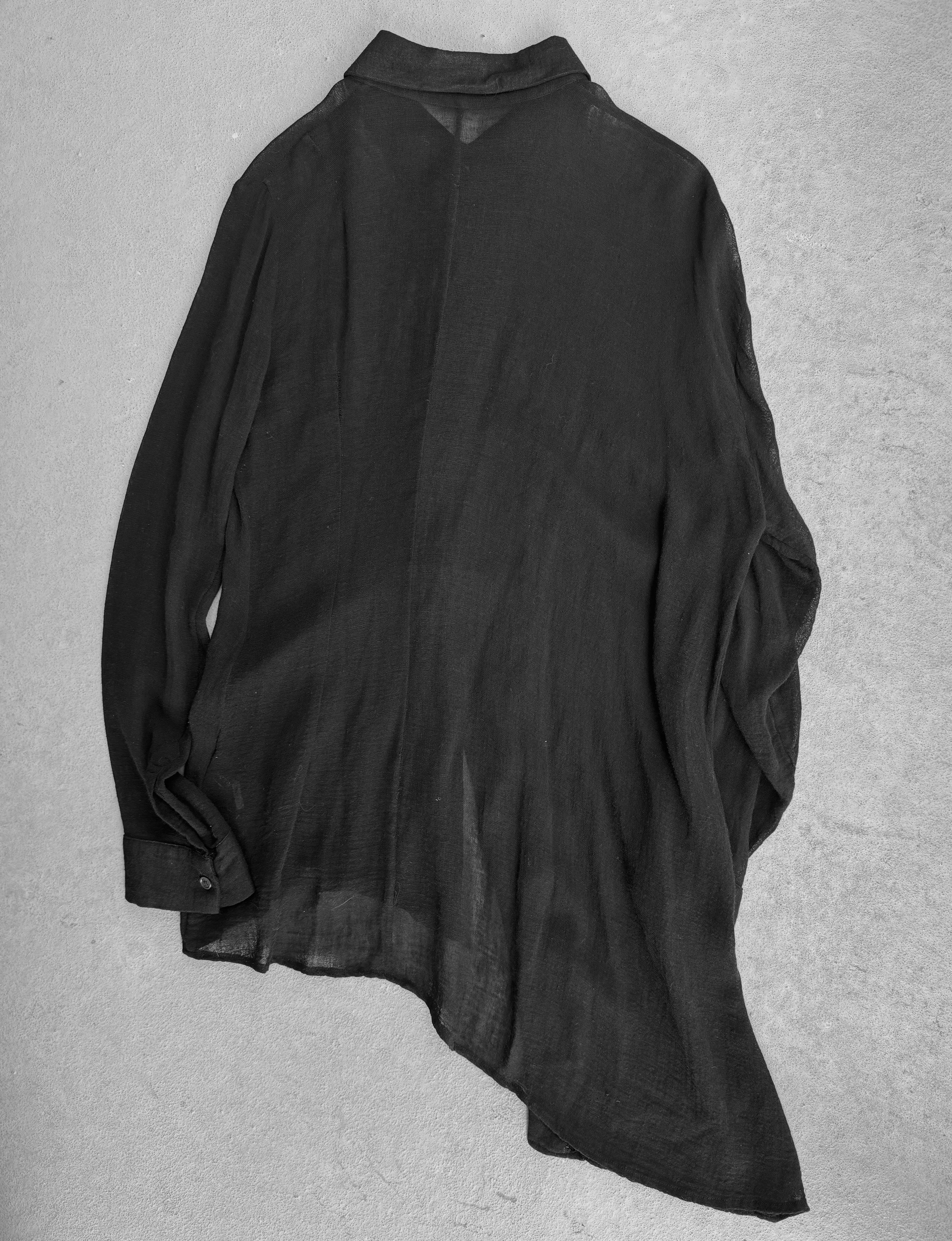 Ann Demeulemeester Early 00s Sheer Asymmetric Shirt – DRIEW