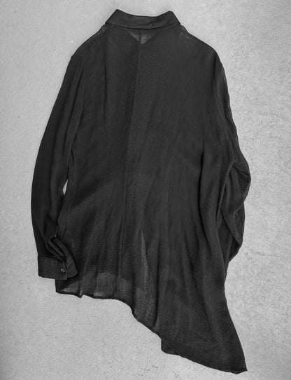 Ann Demeulemeester Early 00s Sheer Asymmetric Shirt