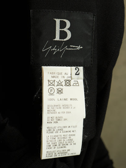 B by Yohji Yamamoto AW18 Asymmetric Wool Pleated Skirt Attachment Shorts