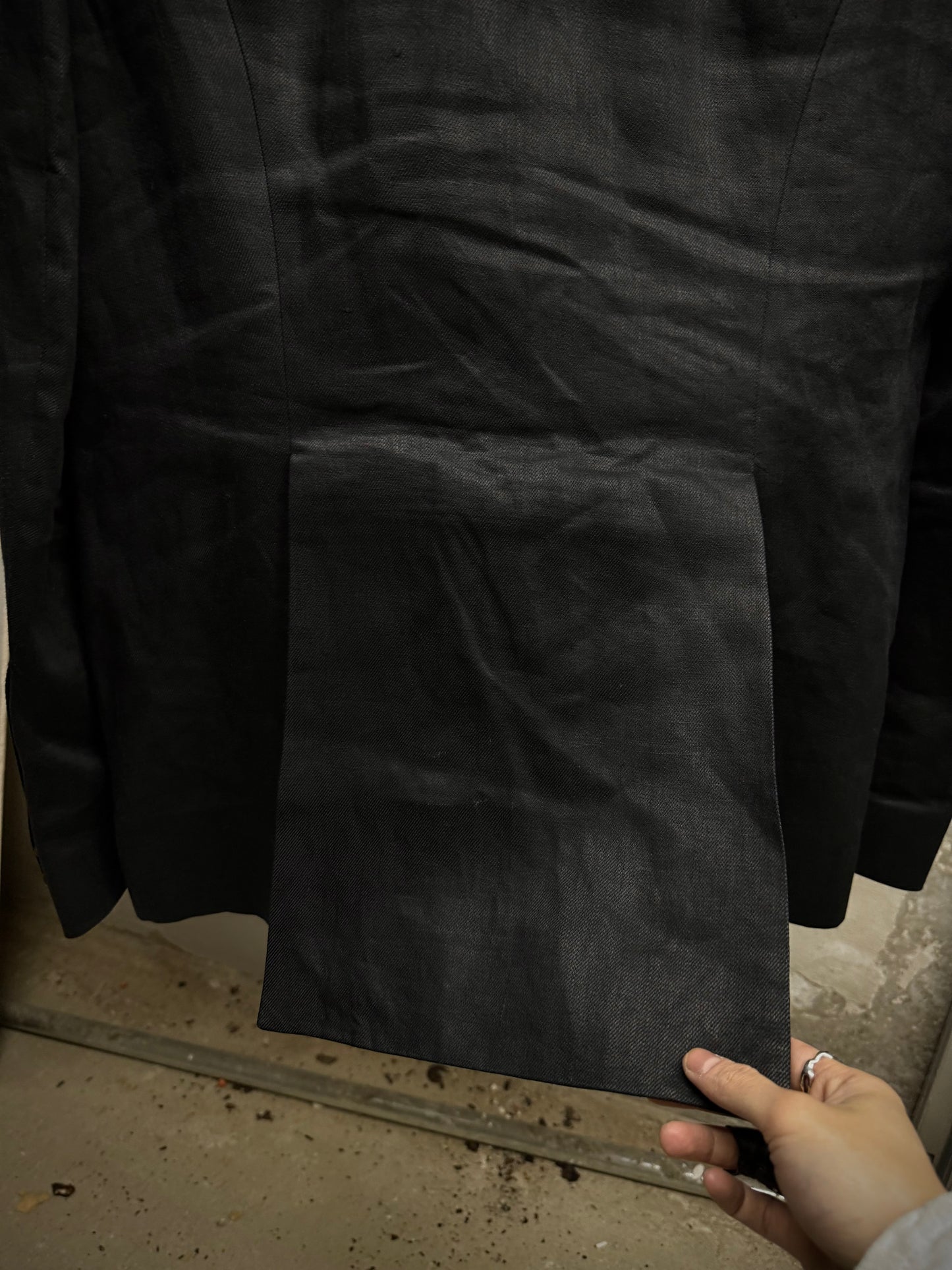 Rick Owens SS25 "HOLLYWOOD" Double Breasted ‘JMF’ Linen Twill Blazer