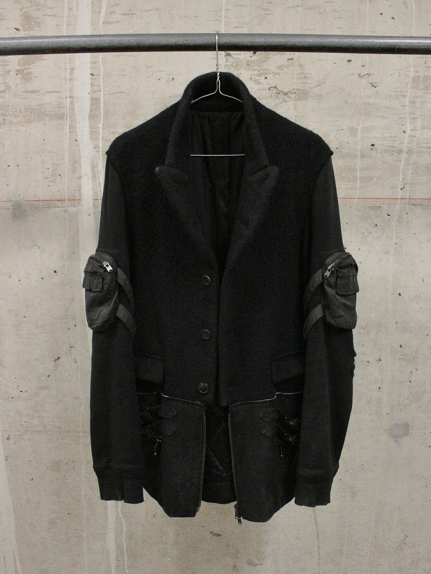 Number (N)ine AW05 "The High Streets" Hybrid Wool Sheep Leather Cargo Blazer