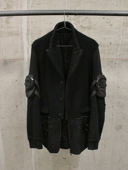 Number (N)ine AW05 "The High Streets" Hybrid Wool Sheep Leather Cargo Blazer