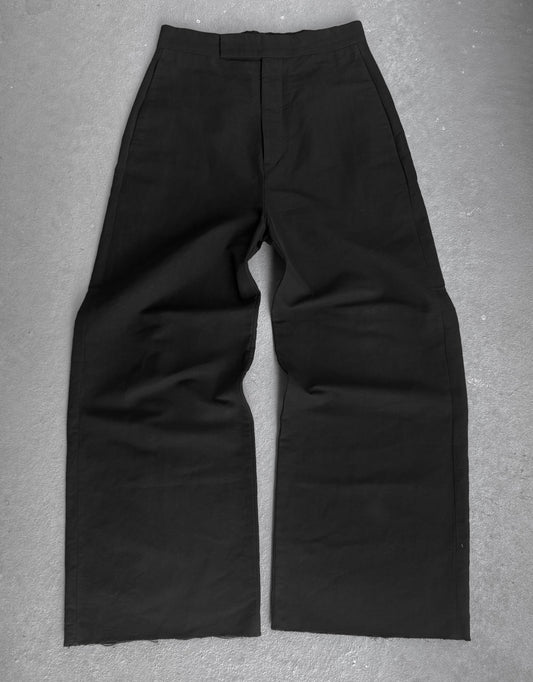 Rick Owens SS18 "DIRT" Viscontis Frayed Hem Wide Leg Trousers