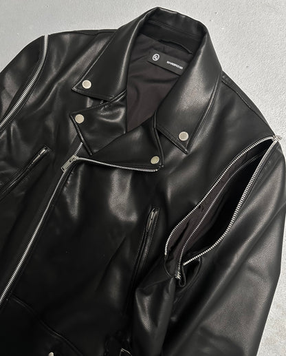 GU x UNDERCOVER AW21 Convertible Biker Leather Jacket