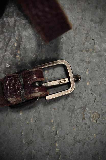 m.a+ by Maurizio Amadei 'ES21A' BI 3.0 S-Buckle Cross Studded Skinny Leather Belt