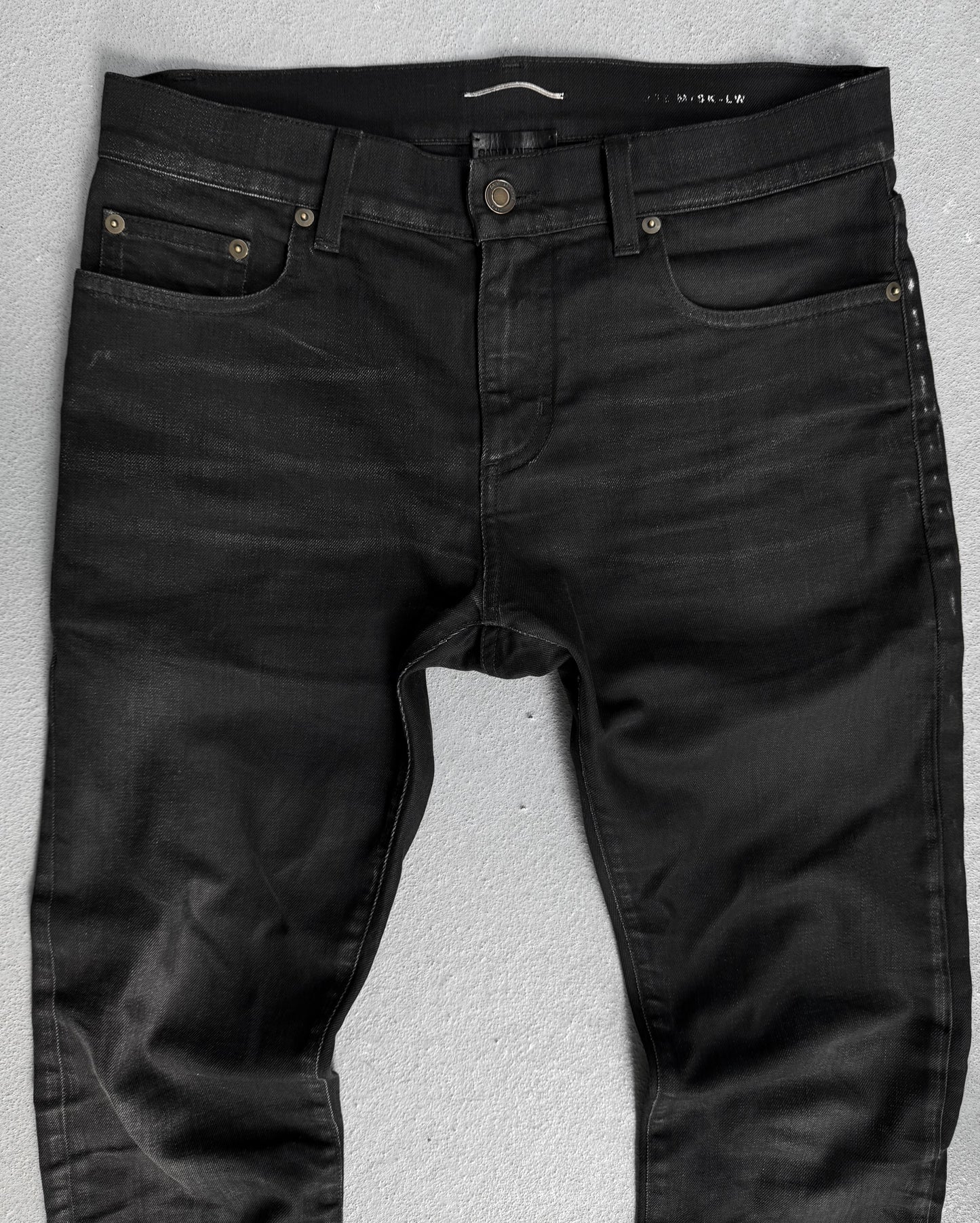 Saint Laurent Paris AW16 Light-waxed Black 'D02' Skinny Denim