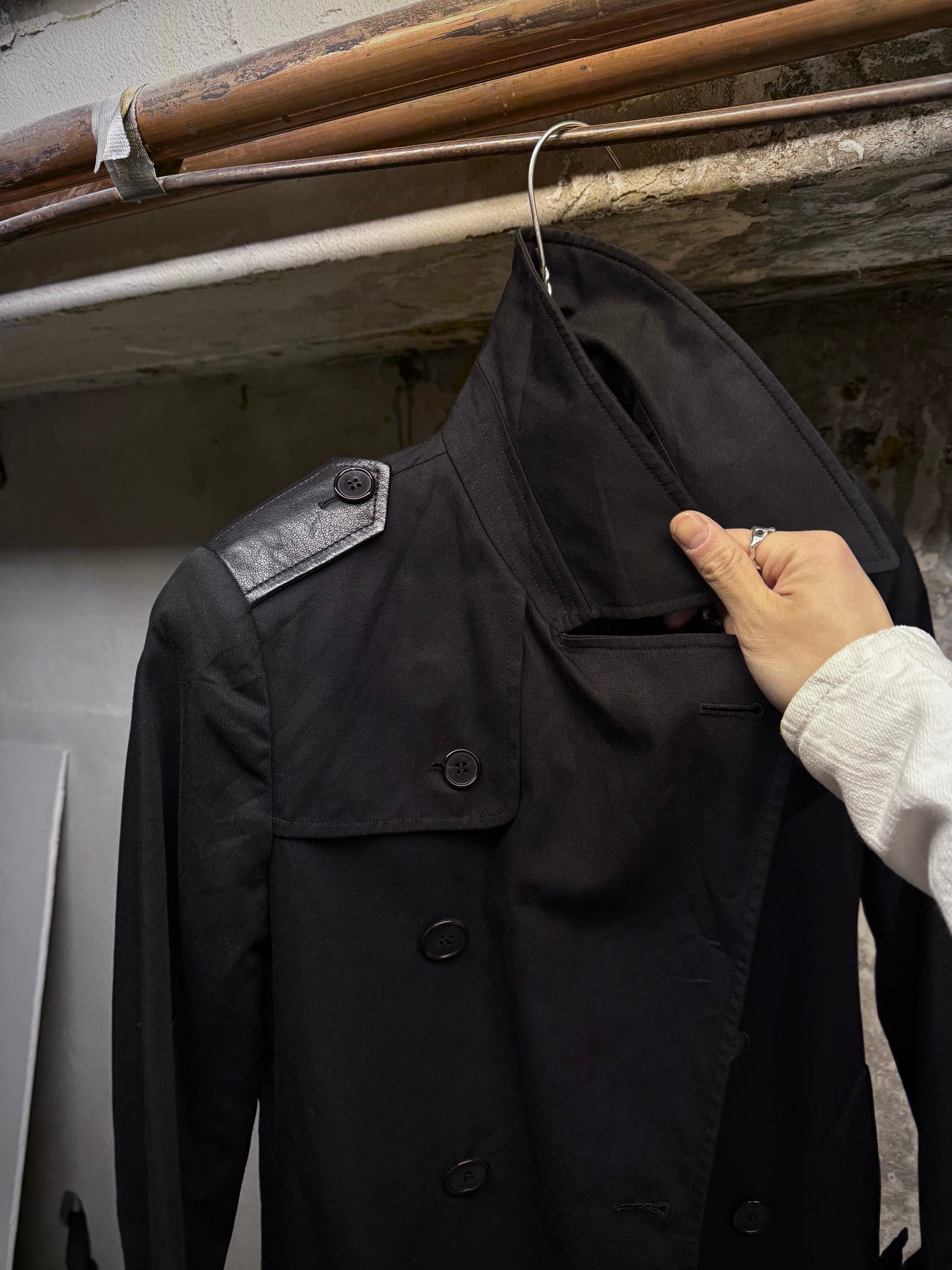 Saint Laurent Paris by Hedi Slimane SS14 Black Classic Trench Coat detail | DRIEW GARMENTS