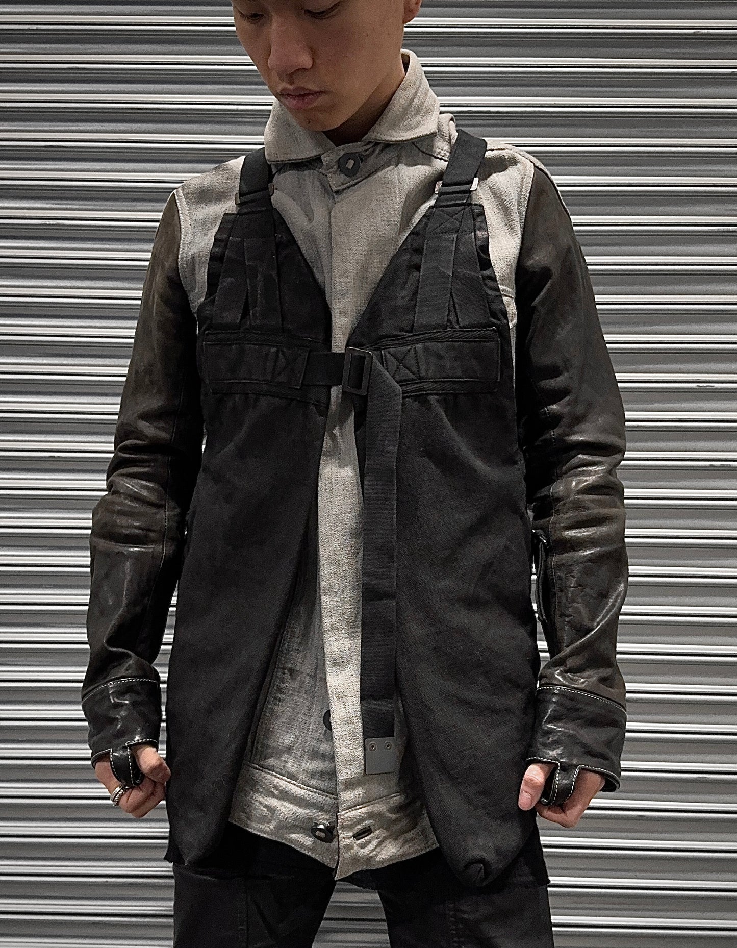 Boris Bidjan Saberi SS19 ‘VESTBAG2.1-F1944’ Coated Denim Vest Bag