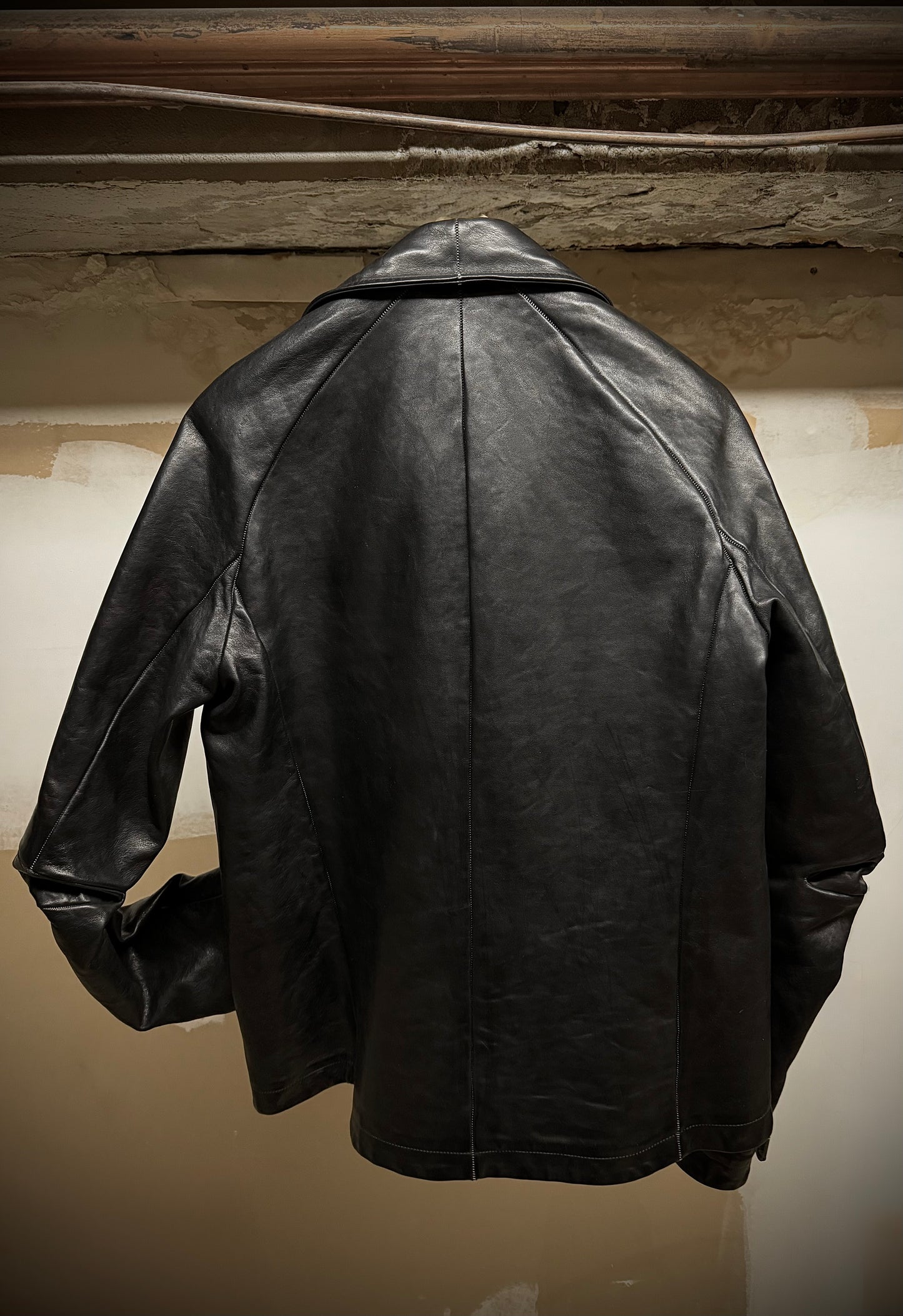 Carol Christian Poell ‘LM/2498 CORS-PTC/010’ Object-dyed Lined Scarstitch Horse Leather Jacket (Size  detail | DRIEW GARMENTS
