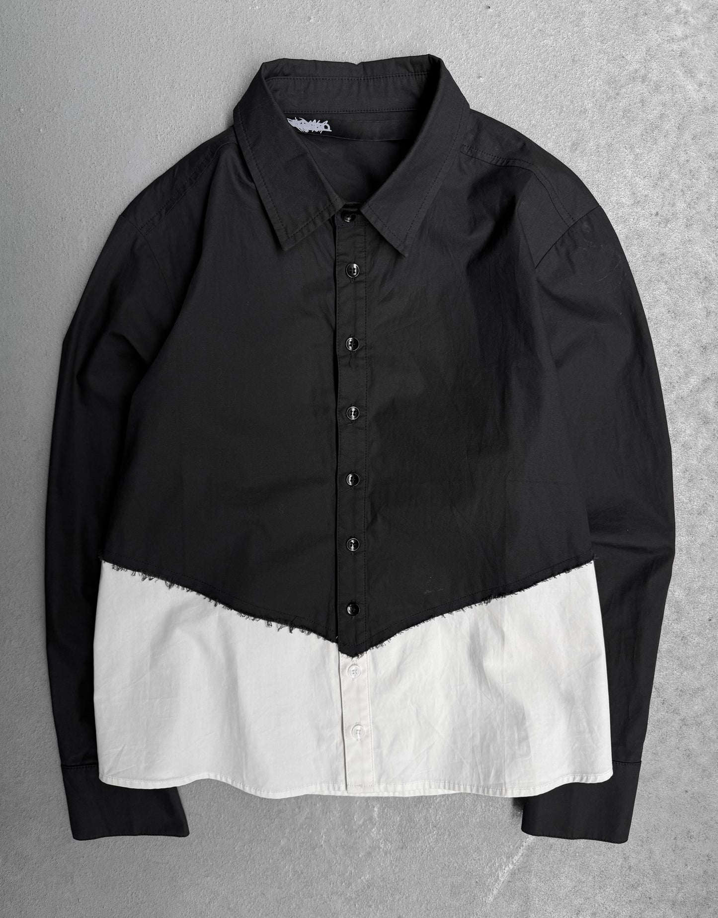 *SAMPLE* HYBRID SS22 “Order;Chaos. [If I Cut My Hair California Will Sink]” Two-tone Mick Button-up Shirt