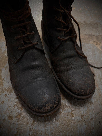 Carpe Diem Early 00s Distressed Horse Leather ‘S23M’ Lace-up Boots