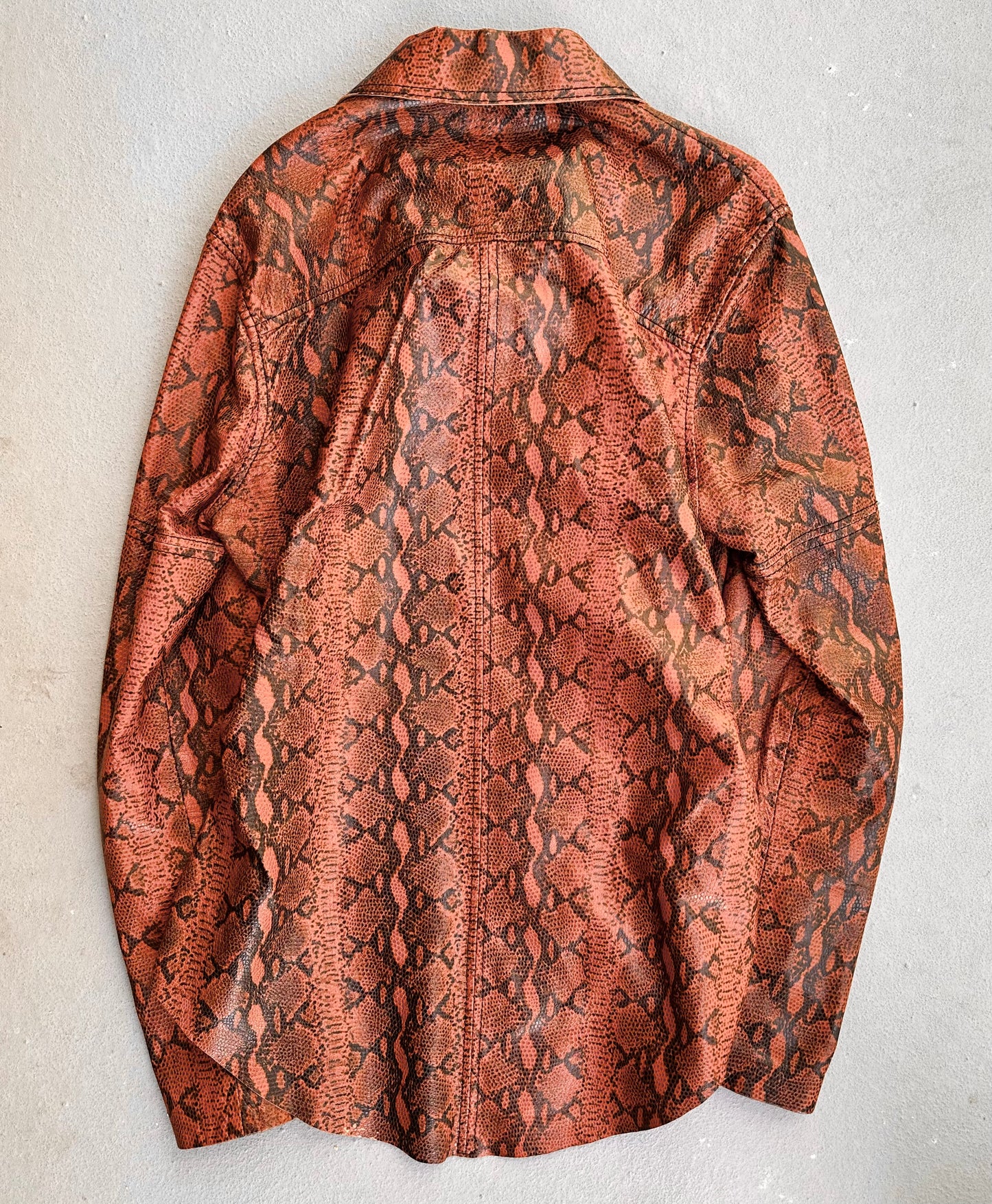 SKKIN U.S.A Early 00s Snakeskin Leather Button-up Shirt