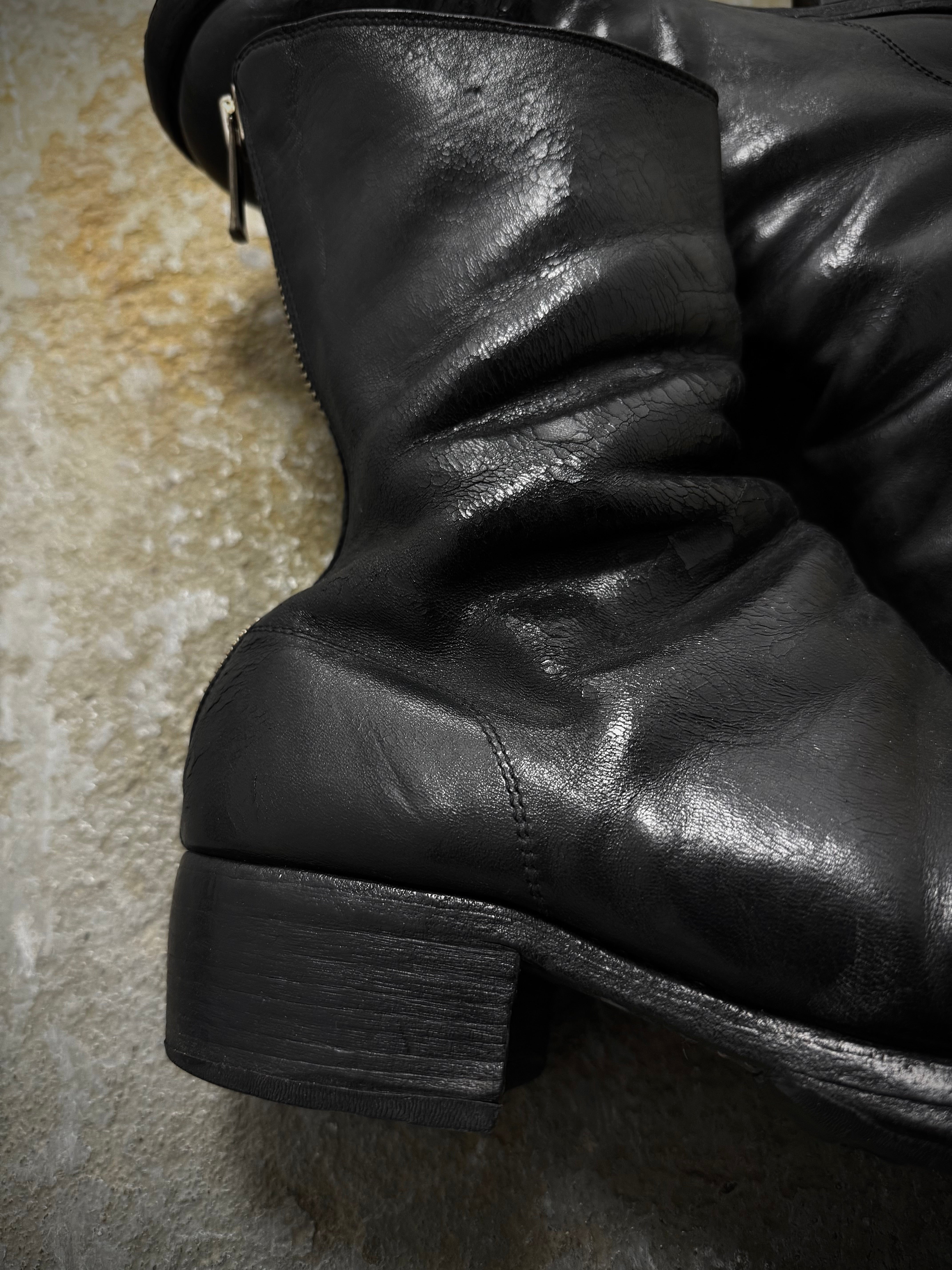 GUIDI 788 Black Horse Leather Back Zip Boots | Size 44 – DRIEW