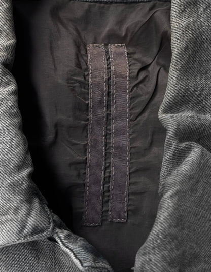 Rick Owens DRKSHDW AW13 “PLINTH” Mineral Dust Leather Sleeves Trucker Jacket
