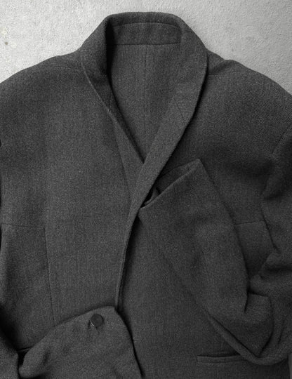 Boris Bidjan Saberi AW13-14 'SUIT2-F1115' Dark Grey Tape Seam Shawl Collar Blazer