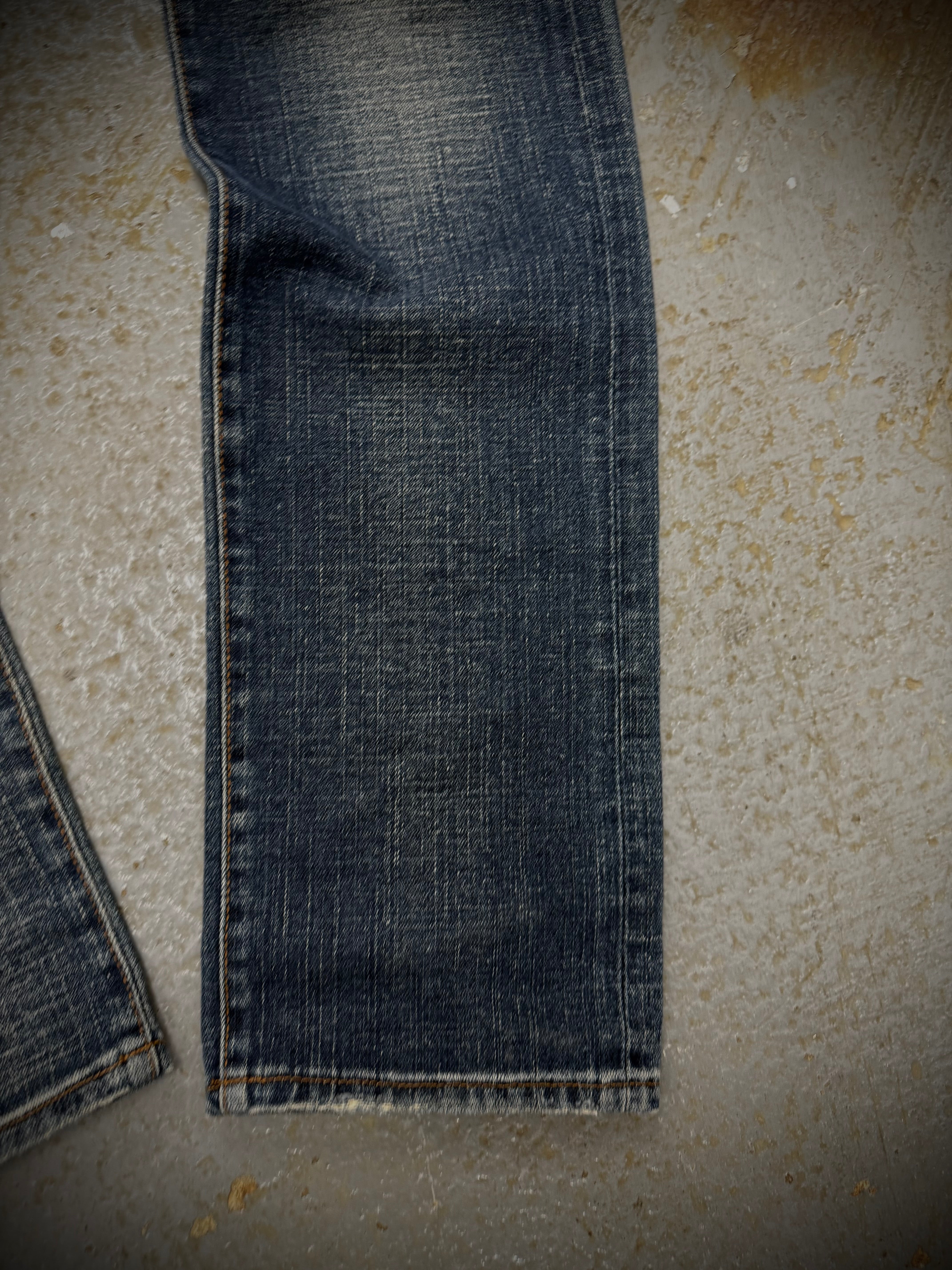 DIOR HOMME Distressed Washed Blue Straight Leg Denim | DRIEW